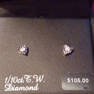 Heart shaped diamond earrings